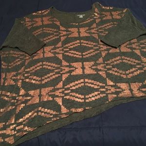 Lane Bryant olive green over size shirt